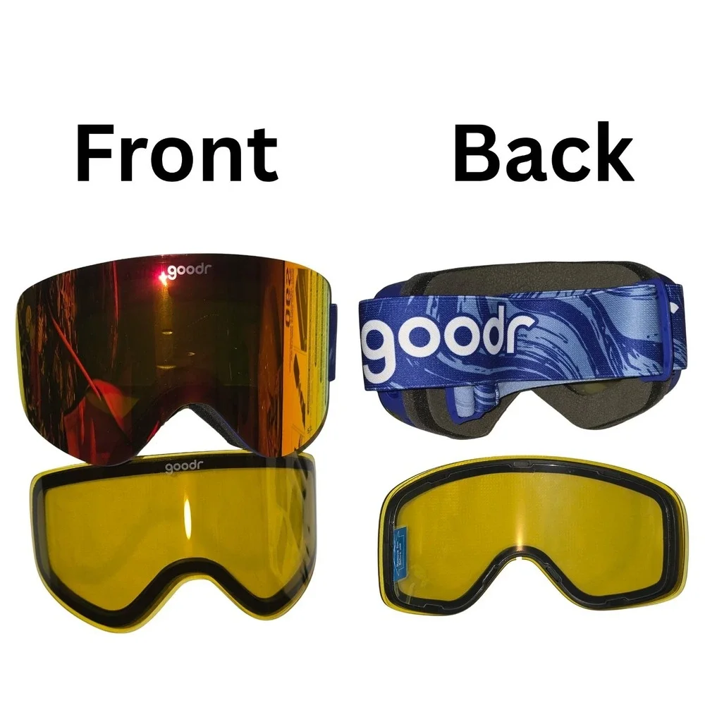 Goodr Snow G Goggles Apres All Day Blue Teal Wave Strap Rare Discontinued NWOB